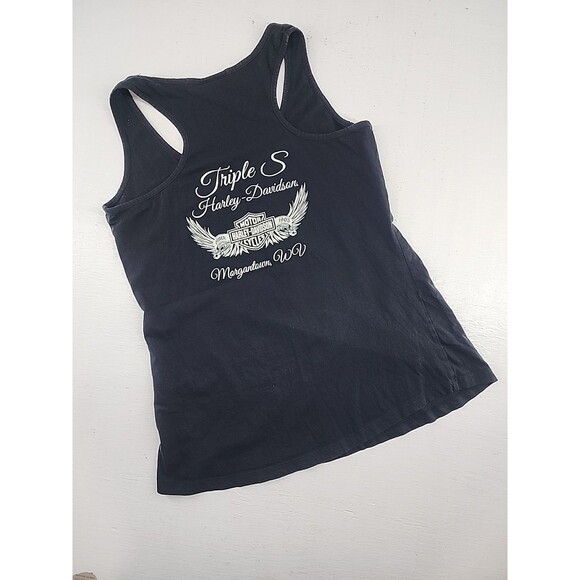Harley Davidson | Women's Black Tank Top Morgantown WV Motorcycle Biker - Picture 3 of 3